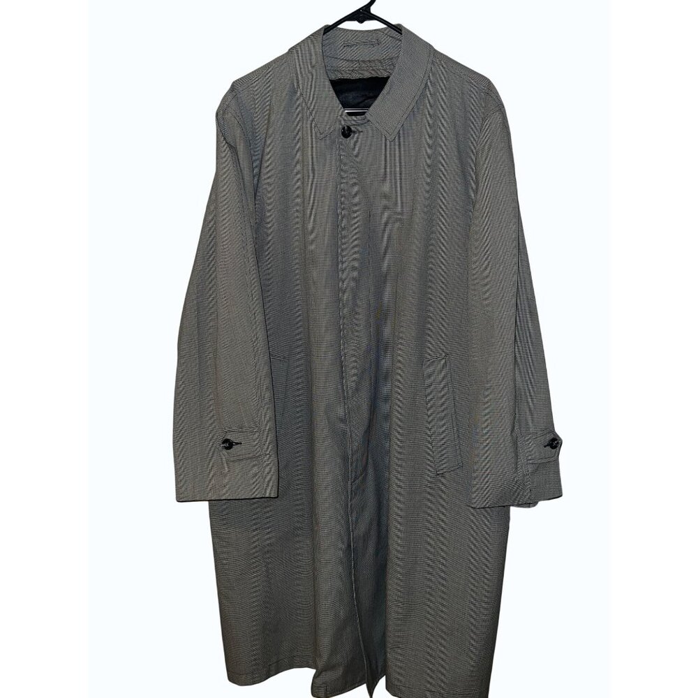 Vintage Brigadier‎ by Curlee Men's 42L Trench Coat– Rain Repellent, Houndstooth